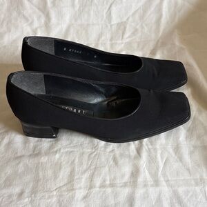 Stuart Weitzman Black Square-Toe low heeled. size 7